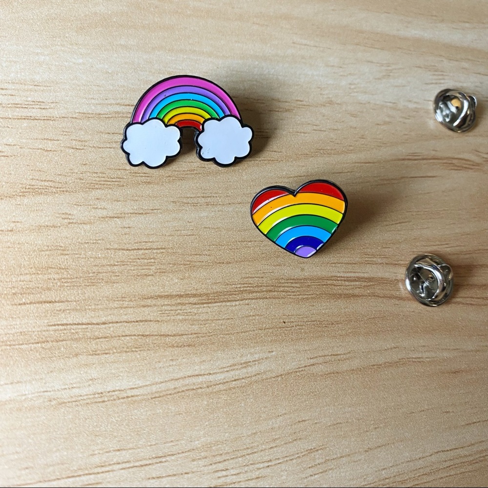 3 for $16• Rainbow | Heart Enamel Pin Set
